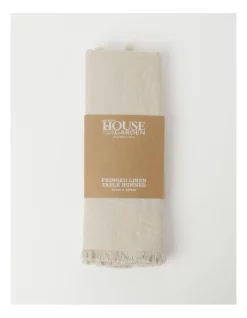 Brand new π Australian House & Garden Fringed Linen Table Runner Natural π€©