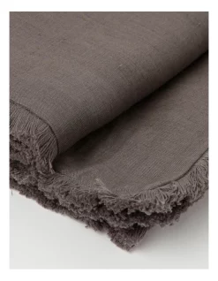 Promo ???? Australian House & Garden Fringed Linen Table Runner 45x180cm Dark Stone ???? -Barcraft shop unnamed file 1047