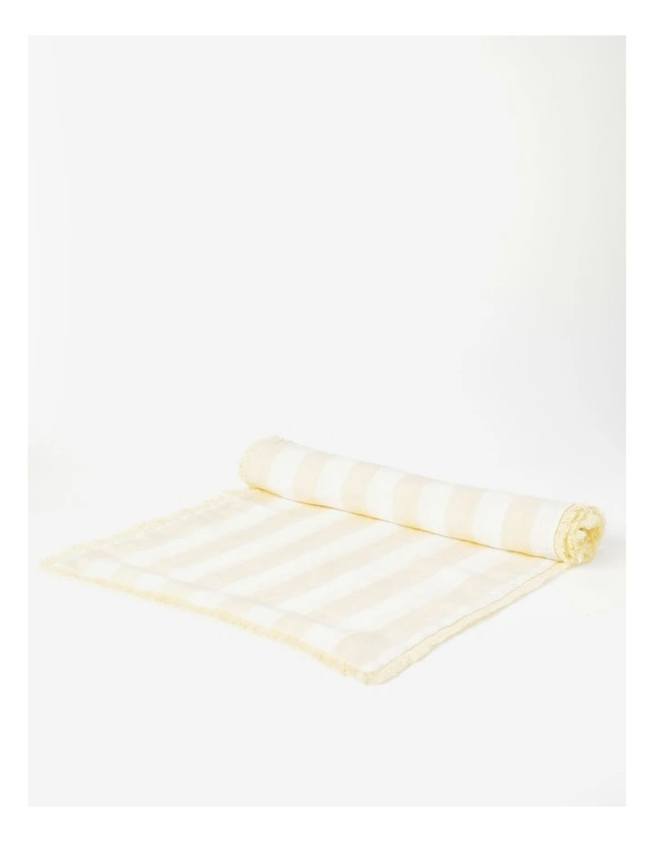 Outlet β Australian House & Garden Fringed Linen Table Runner Wide Stripe In Yellow π― 4 Outlet β Australian House & Garden Fringed Linen Table Runner Wide Stripe In Yellow π― - Image 2