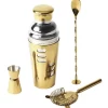 Top 10 🔥 Cooper & Co Mixologist 750ml Cocktail Bartender 4 Piece Set In Gold 👏