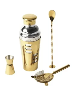 Top 10 🔥 Cooper & Co Mixologist 750ml Cocktail Bartender 4 Piece Set In Gold 👏