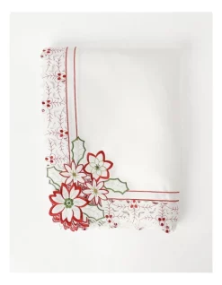 Wholesale 🤩 Heritage Berry Lace Table Cloth In White/Red 🥰