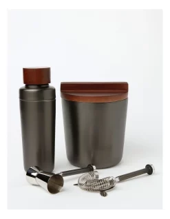 Outlet 😍 Heritage Wood And Nickel Finish Bar Set 🤩