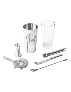 Outlet 🔥 Cooper & Co Mixologist 800ml Cocktail Bartender 7 Piece Set In Silver 😀