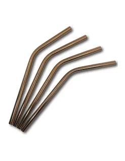 Cheapest ⭐ Lujo Home Short Bent Straws Cocktail In Rose Gold ✔️