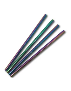 Cheapest 🔔 Lujo Home Short Straight Straws Cocktail In Rainbow 😉