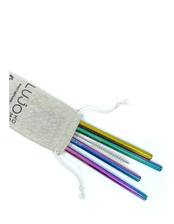Best reviews of 🤩 Lujo Home Reusable Smoothie Straws Rainbow Straight ✔️