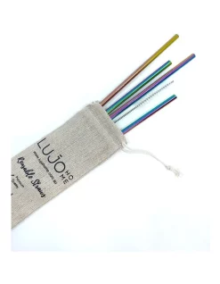 Coupon 🛒 Lujo Home Stainless Steel Straws 6mm Rainbow Straight 😍