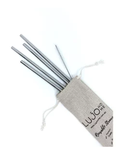New 🌟 Lujo Home Stainless Steel Straws 6mm Silver Straight 🤩