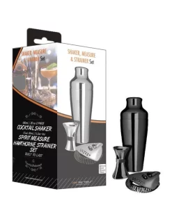 New 🛒 Uber Bar Tools Shake Measure & Strain Pack Platinum Black 🥰