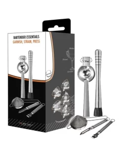 Discount 🤩 Uber Bar Tools Bartender Essentials Set Chrome ❤️