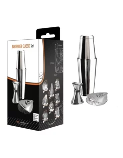 Buy 👏 Uber Bar Tools Bartender Classic Set Chrome (Incl. Boston & Toby Tin W/ Weighted Base) 🛒