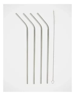 Buy π Vue Set Of 4 Stainless Steel Straws With Brush Cleaner π
