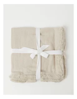 Best Sale 🤩 Australian House & Garden Fringed Linen Napkin Set Of 4 Natural 🎉