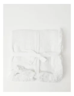 Budget 𧨠Australian House & Garden Fringed Linen Napkin Set Of 4 White π