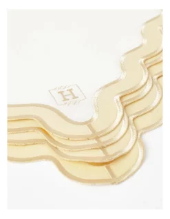 Best Pirce ???? Heritage Florence Scalloped Edge Napkins Set Of 4 With Gold Rim ✔️ -Barcraft shop unnamed file 568