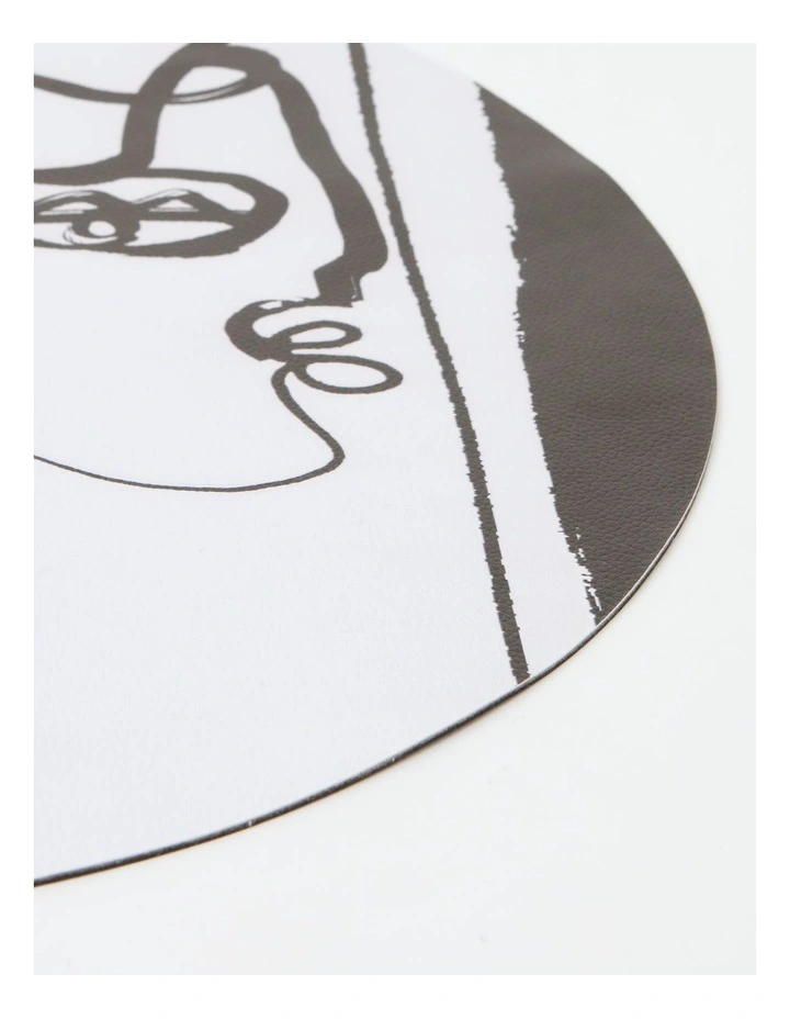 New π€© Vue Leather Look Placemat Faces In Black And White Round π₯ 4 New π€© Vue Leather Look Placemat Faces In Black And White Round π₯ - Image 2
