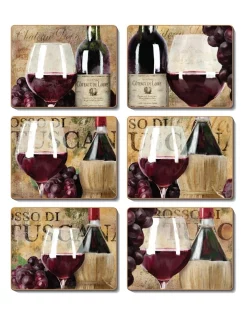 Discount ✔️ Cinnamon Old World Wine Set Of 6 Placemats 🎁
