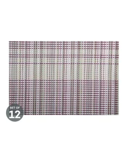 Hot Sale ⭐ Maxwell & Williams Placemat 45x30cm Woven Aubergine Set Of 12 ✔️