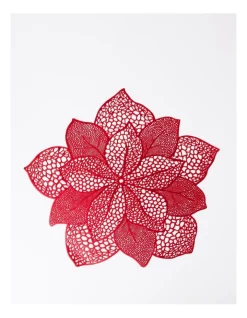 Budget π Heritage Poinsettia Placemat Set Of 4 In Red β€οΈ