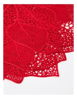 Budget ???? Heritage Poinsettia Placemat Set Of 4 In Red ❤️ -Barcraft shop unnamed file 795