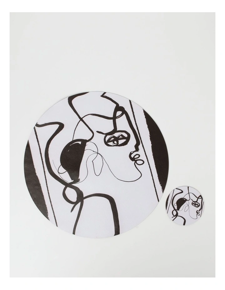 Leather Look Coaster Faces in Black and White Round Promo ???? Vue Leather Look Coaster Faces In Black And White Round ???? -Barcraft shop unnamed file 817