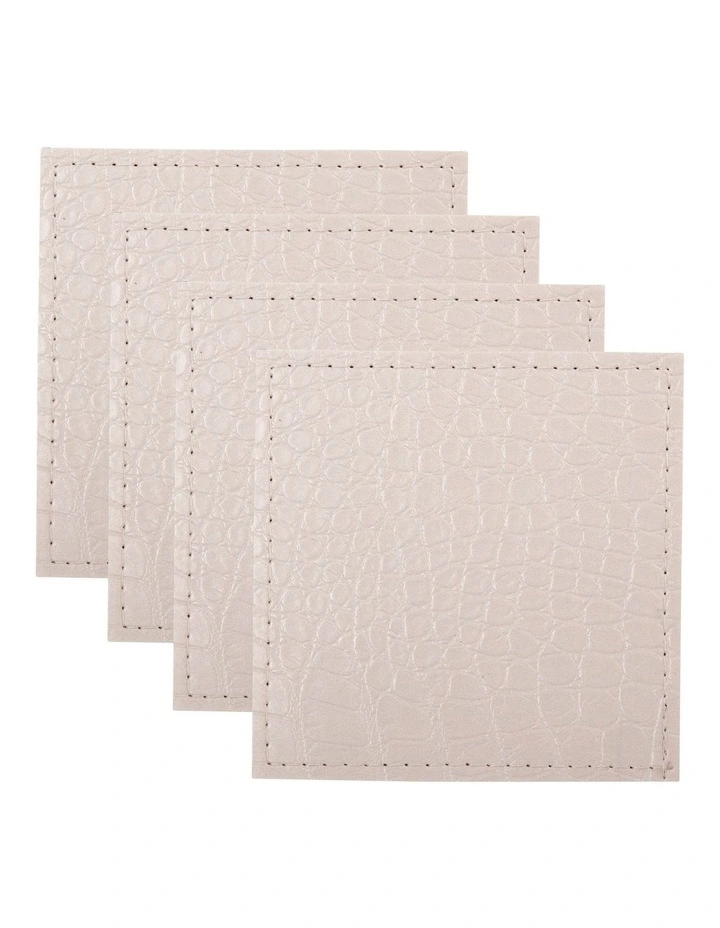 Buy 😀 Maxwell & Williams Table Accents Leather Look Alligator Coaster Set Of 4 In White ✨ 3 Buy 😀 Maxwell & Williams Table Accents Leather Look Alligator Coaster Set Of 4 In White ✨