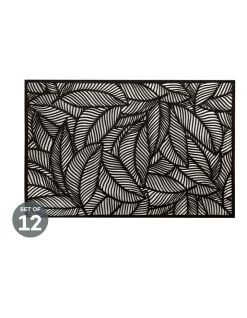 Best Sale ???? Maxwell & Williams Table Accents Cut-Out Placemat 45x30cm Leaf Black Set Of 12 ❤️