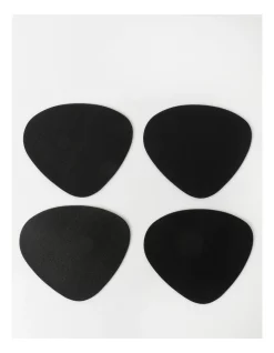 Discount π Vue Leather-look Coaster Set Of 4 Black π