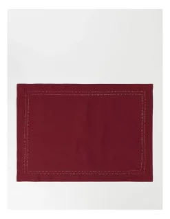 Coupon π₯° Heritage Elizabeth Hemstitch Placemat In Berry π